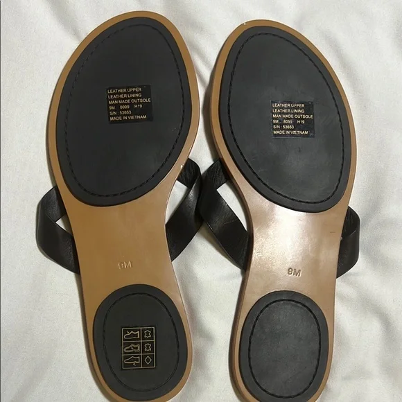 Tory Burch Black and Brown Flip Flops - Picture 4 of 6